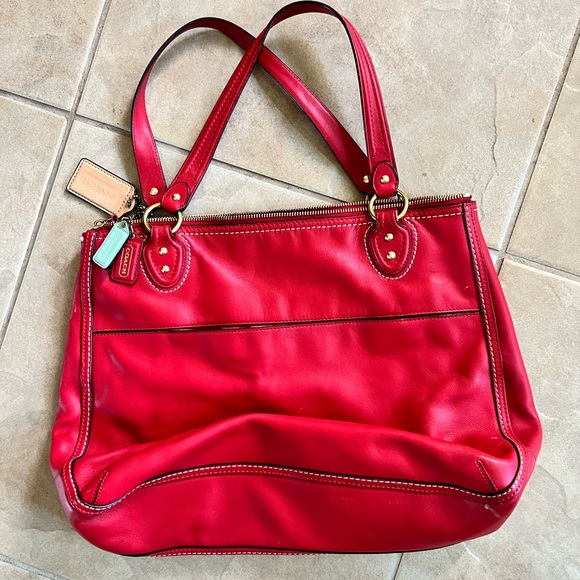 Red Coach Tote - Picture 4 of 5